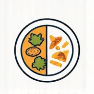 Ikona przedstawiająca zbilansowany talerz jedzenia, symbolizująca programy żywieniowe.